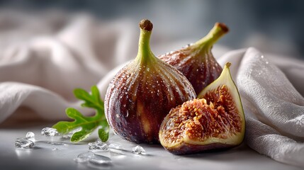 juicy appetizing figs close up
