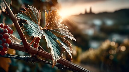 countryside view with vinery at sunrise