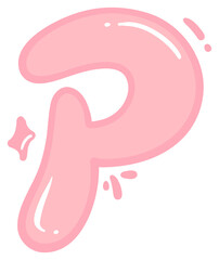 Balloon Letter P with Sparkle Sticker