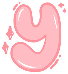 Balloon Letter Y with Sparkle Sticker