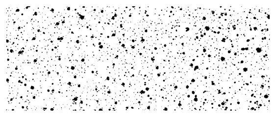 Abstract ink splatter pattern black and white paint splashes grunge speckled vector background