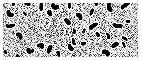 Seamless abstract pattern with organic blobs and dots vector background minimalist hand drawn texture