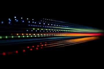 Abstract Data Flow Background - Futuristic Digital Speed Lines and Colorful Dot Network