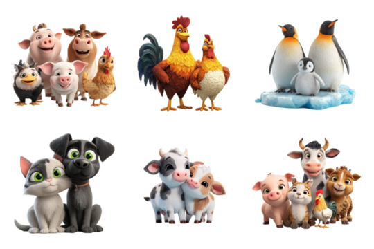 Cartoon animal friends images pics set