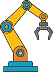 자동화 공장의 로봇팔 일러스트