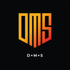 Geometric Monogram Logo Vector, DMS Initial Letter Branding Templates