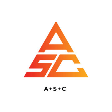 Geometric Monogram Logo Vector, ASC Initial Letter Branding Templates