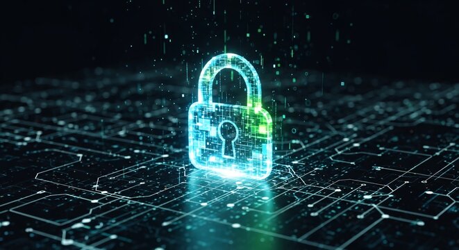 Cybersecurity digital lock security system data protection technology safe