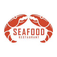 Lobster and crab food logo design vector template