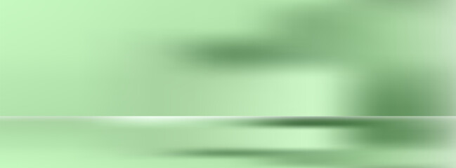 Realistic 3D green and white podium pedestal background with layers curve backdrop wall scene. Minimal scene mockup product stage showcase, Banner cosmetic promotion display. Abstract vector platforms