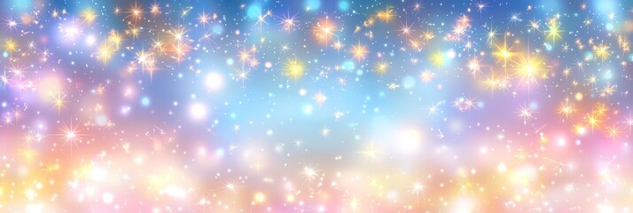 Enchanting blue unicorn theme with a pastel watercolor sky.