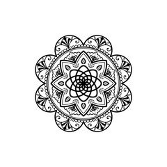 Mandala circular flower pattern for relaxing coloring book and graphic design