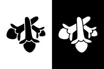 Clove Silhouette Icon. Black Spice Symbol Vector Illustration on White Background