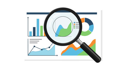 Magnifying Glass Over Graphs Examining Financial Data and Business Analytics for Insights