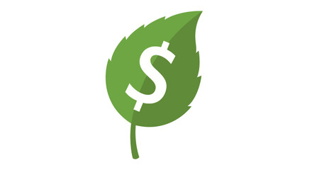 Eco-friendly Investments A Leaf with a Dollar Sign Symbolizing Green Finance and Growth