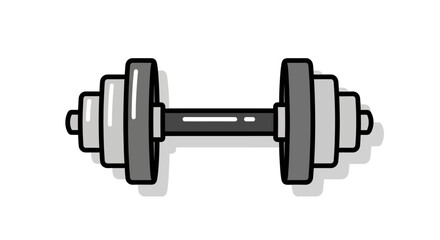 Clean Vector Dumbbell Icon for Gym Workouts and Building Muscle, Symbolizing Health, Power, and Athletic Performance