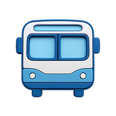 Simple blue and white bus icon