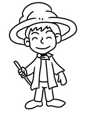 cartoon man in straw hat and costume