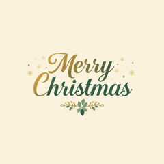 Fototapeta premium Merry Christmas Wishes: Festive holiday greeting, adorned with elegant lettering and delicate festive embellishments. a symbol of peace, joy and unity.