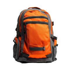 Orange backpack with gray accents
