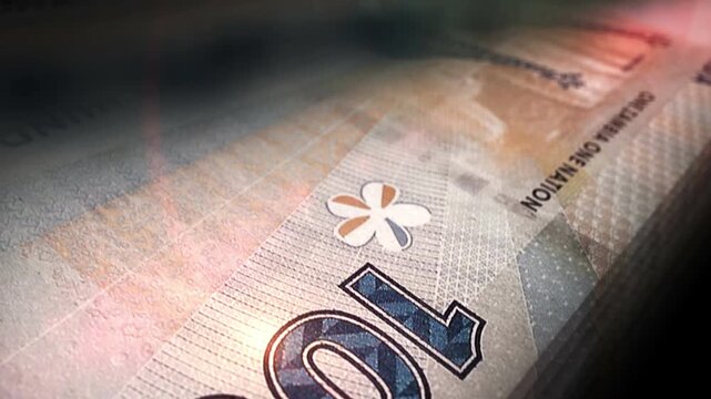 Zambia kwacha Zambian money counting. 100 ZMW banknotes. Fast cash note count macro loop. Business, finance and economy. Loopable and seamless concept.