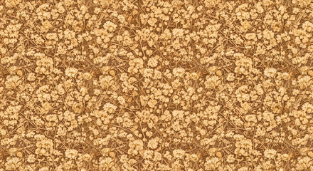 Delicate dried floral pattern with intricate details creating a warm, vintage texture perfect for rustic designs and natural themes.