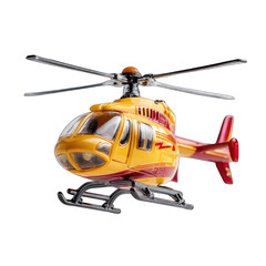 Yellow and red toy helicopter