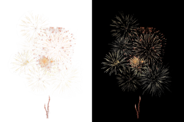 Festive fireworks on a transparent background. New Year's Eve, Christmas.	