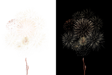 Festive fireworks on a transparent background. New Year's Eve, Christmas.	