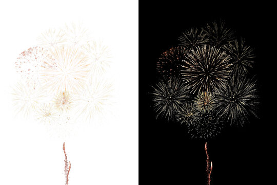 Festive fireworks on a transparent background. New Year's Eve, Christmas. - Powered by Adobe