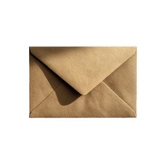 Closed light brown envelope,  flatlay