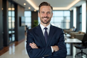 Fototapeta premium Confident Male Attorney in a Modern Office Setting