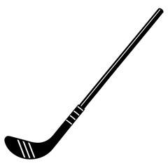 Naklejka premium Black silhouette of a hockey stick with white markings isolated on white background