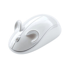White mouse shaped computer peripheral