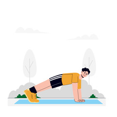 Boy doing push ups Illustration