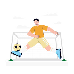 Boy playing soccer Illustration