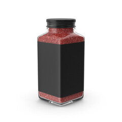 Red Spice Jar isolated on transparent background, PNG, 3D