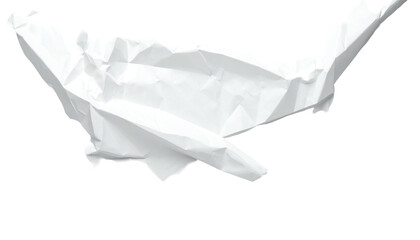 Crumpled white paper, floating on a black background
