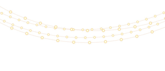 Png christmas lights on a transparent background. Christmas light PNG. Set of Christmas glowing garlands. For advertising invitations, web banners, postcards. Vector. Christmas decoration, LED lam