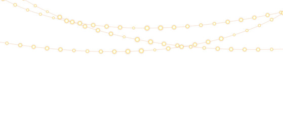 Elegant string lights overlay on black and white backgrounds, glowing warm garland creating festive...