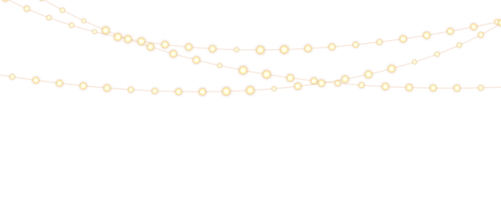Elegant string lights overlay on black and white backgrounds, glowing warm garland creating festive atmosphere for Christmas decoration and celebration projects.	