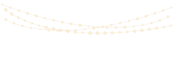 Light garland christmas decoration festive glow abstract transparent gold isolated winter holiday party lamp bright string chain png	
