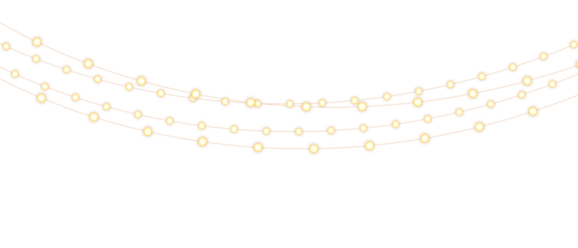 Png christmas lights on a transparent background. Christmas light PNG. Set of Christmas glowing garlands. For advertising invitations, web banners, postcards. Vector. Christmas decoration, LED lam - Powered by Adobe