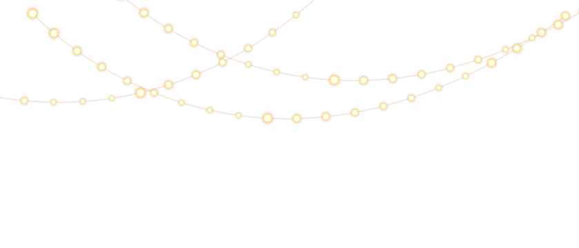 Png christmas lights on a transparent background. Christmas light PNG. Set of Christmas glowing garlands. For advertising invitations, web banners, postcards. Vector. Christmas decoration, LED lam