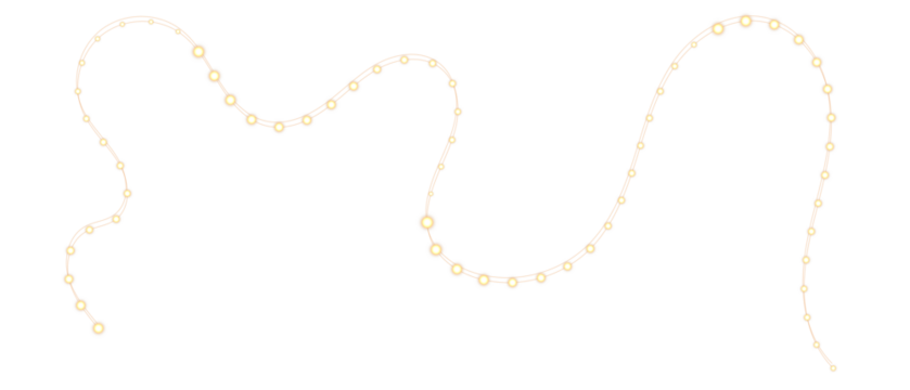 Seamless decorative Christmas border with conifer branches and lights overlay background	