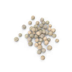 white peppercorn seeds isolated on transparent background. PNG, 3D