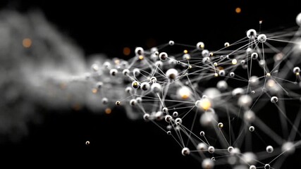 Abstract network of connections with glowing particles - Powered by Adobe