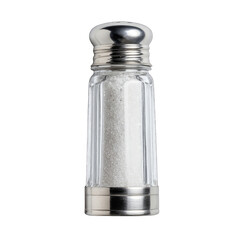 Clear glass salt shaker with metal lid