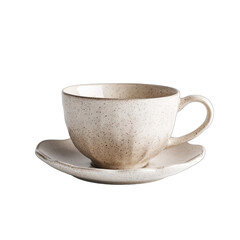 Light beige textured teacup and saucer