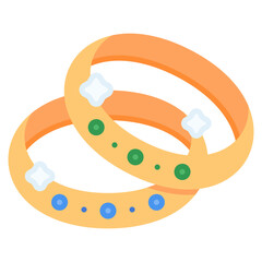 Bangle Jewelry with sparkle vector icon. Jewelry icon flat style. perfect use for logo, presentation, website, and more. modern icon design color style